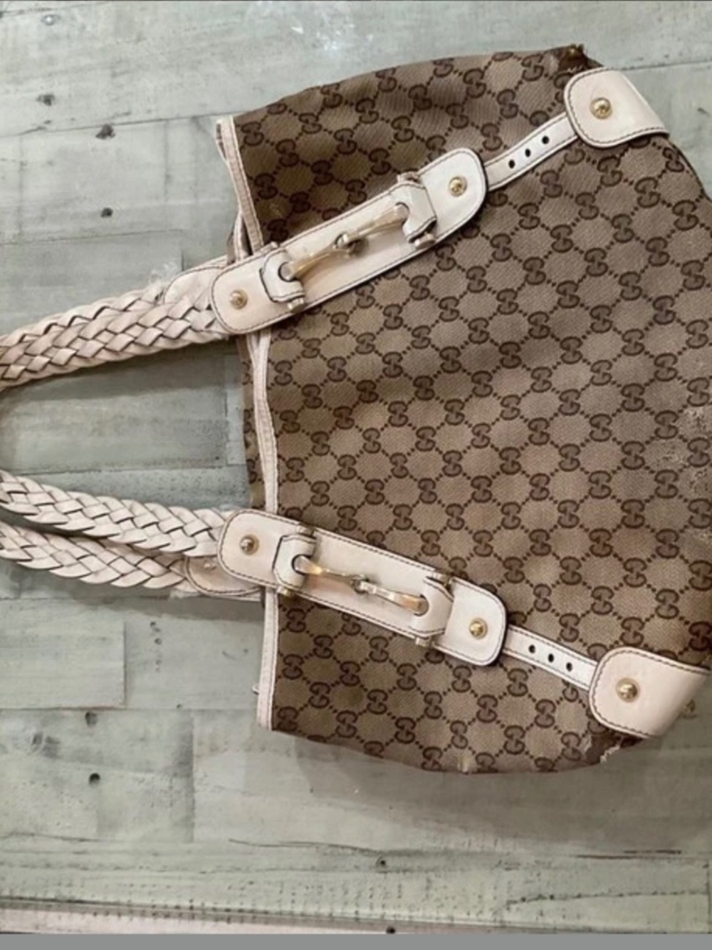 Authentic Gucci, Pelham medium GG canvas shoulder bag